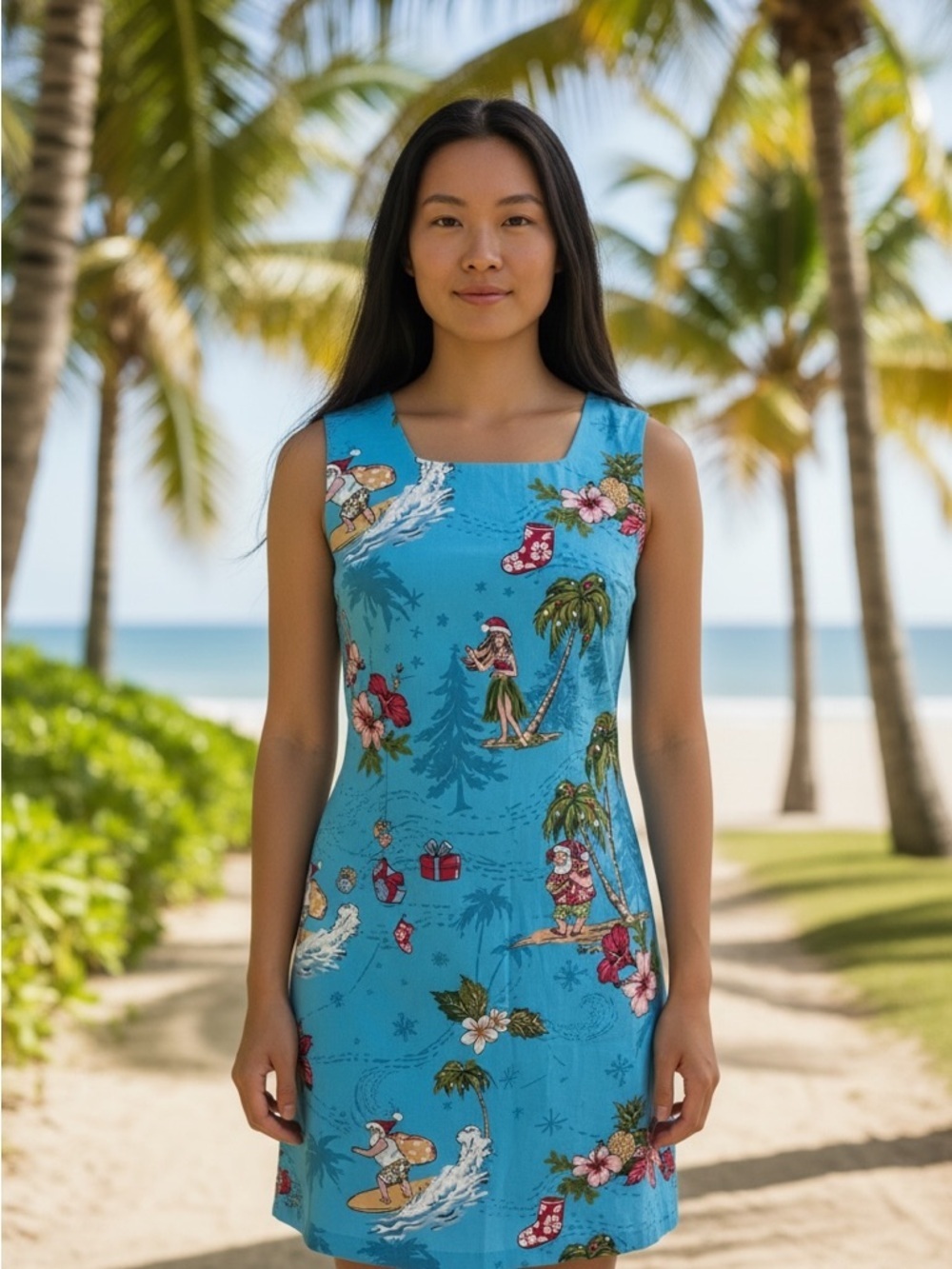 Hawaiian Christmas with Santa Dress just perfect 🤩 size S